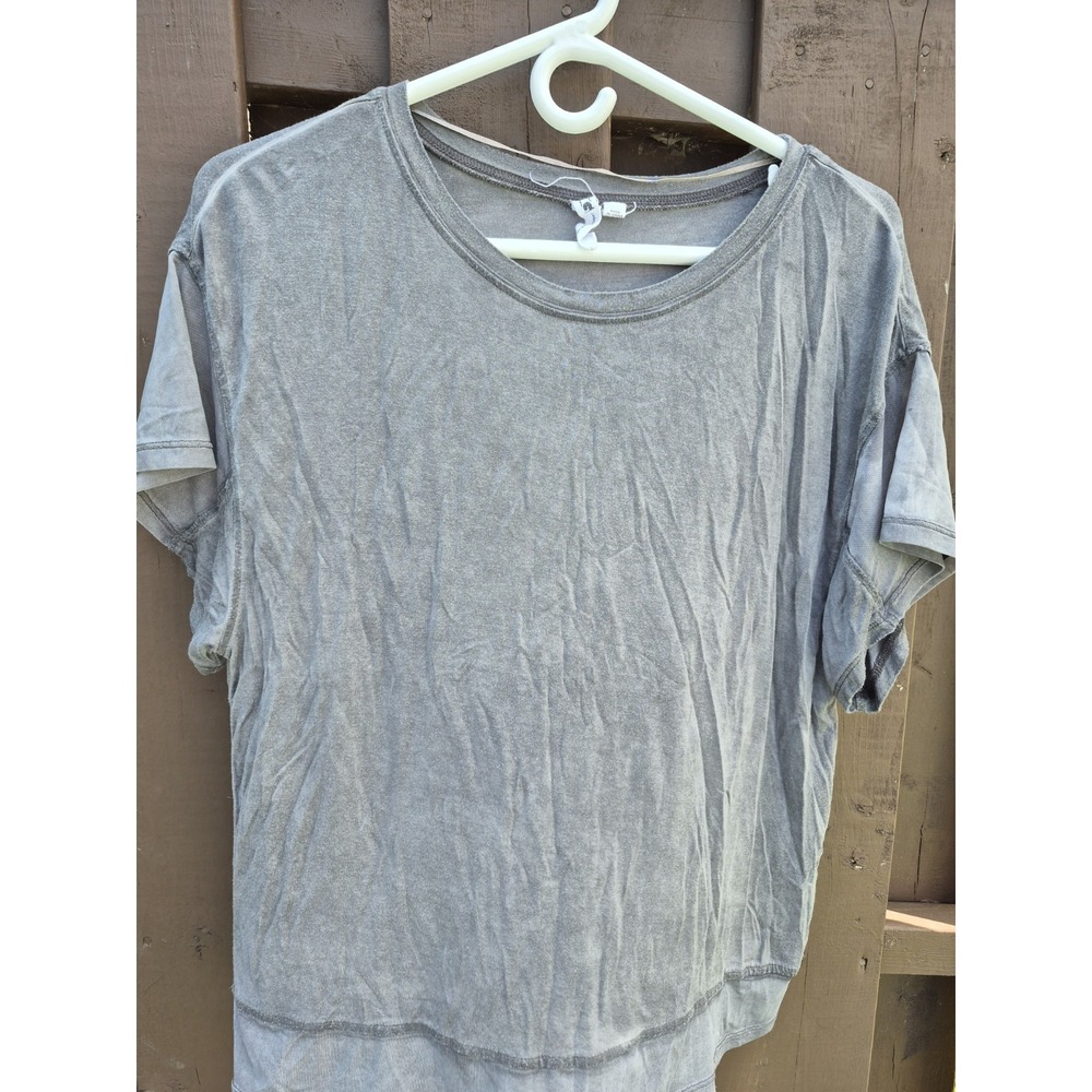 Cable & Gauge Size S Grey T-shirt Blouse Short Sleeves Tee Top EUC